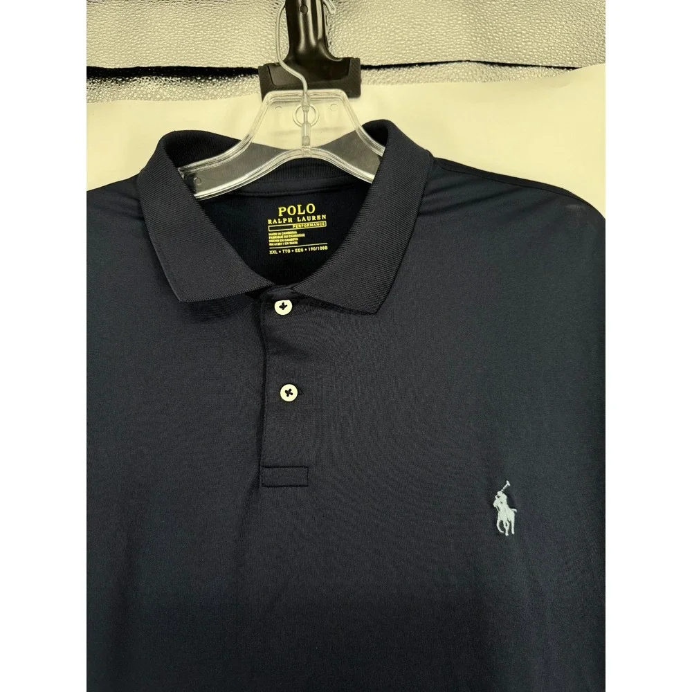 Polo Ralph Lauren Performance Polo Shirt Mens 2XL Navy Blue Short Sleeve Golf